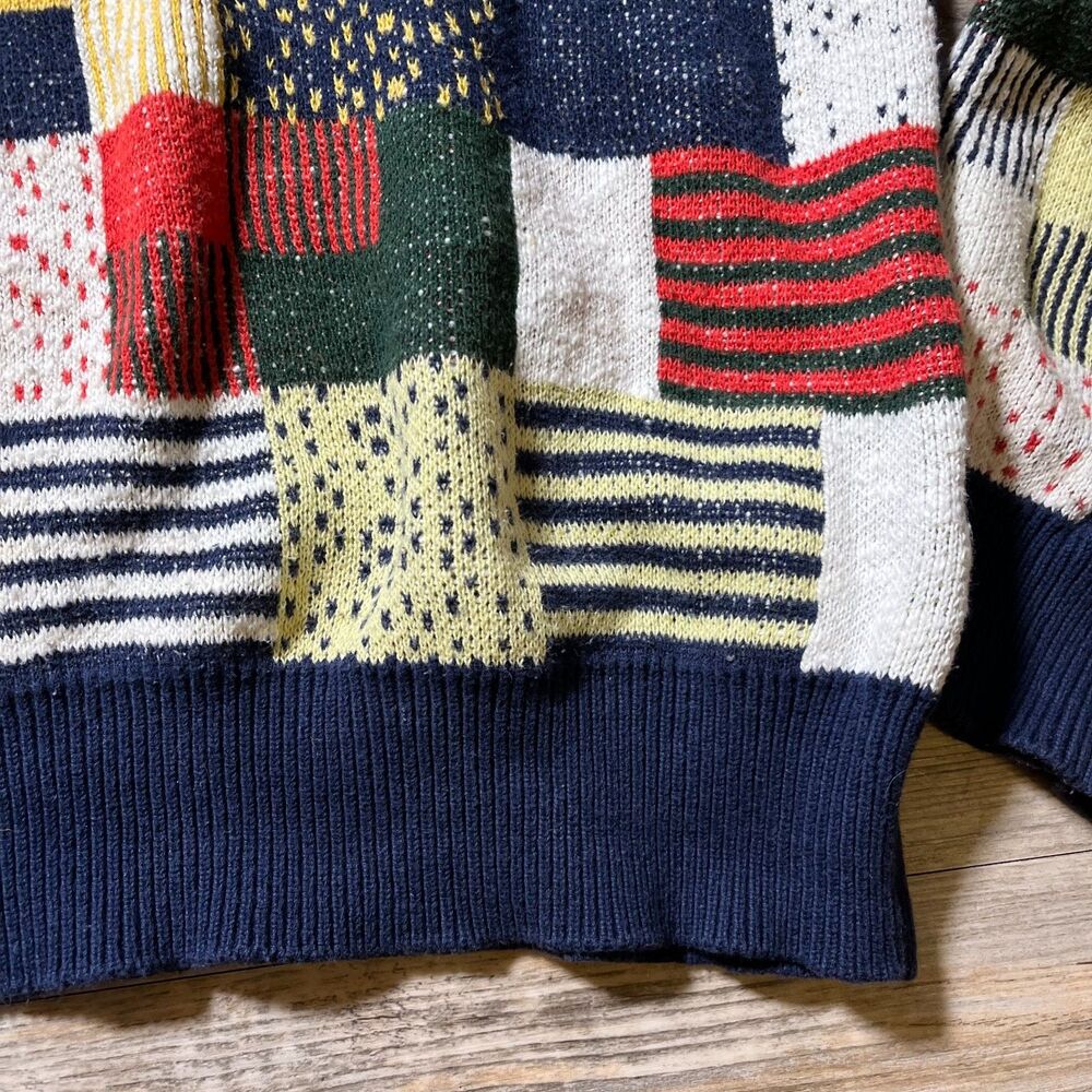 O'Hanlon Mills Sweater Men's Medium Knit Patchwork Urban Outfitters Multicolor - Picture 11 of 11